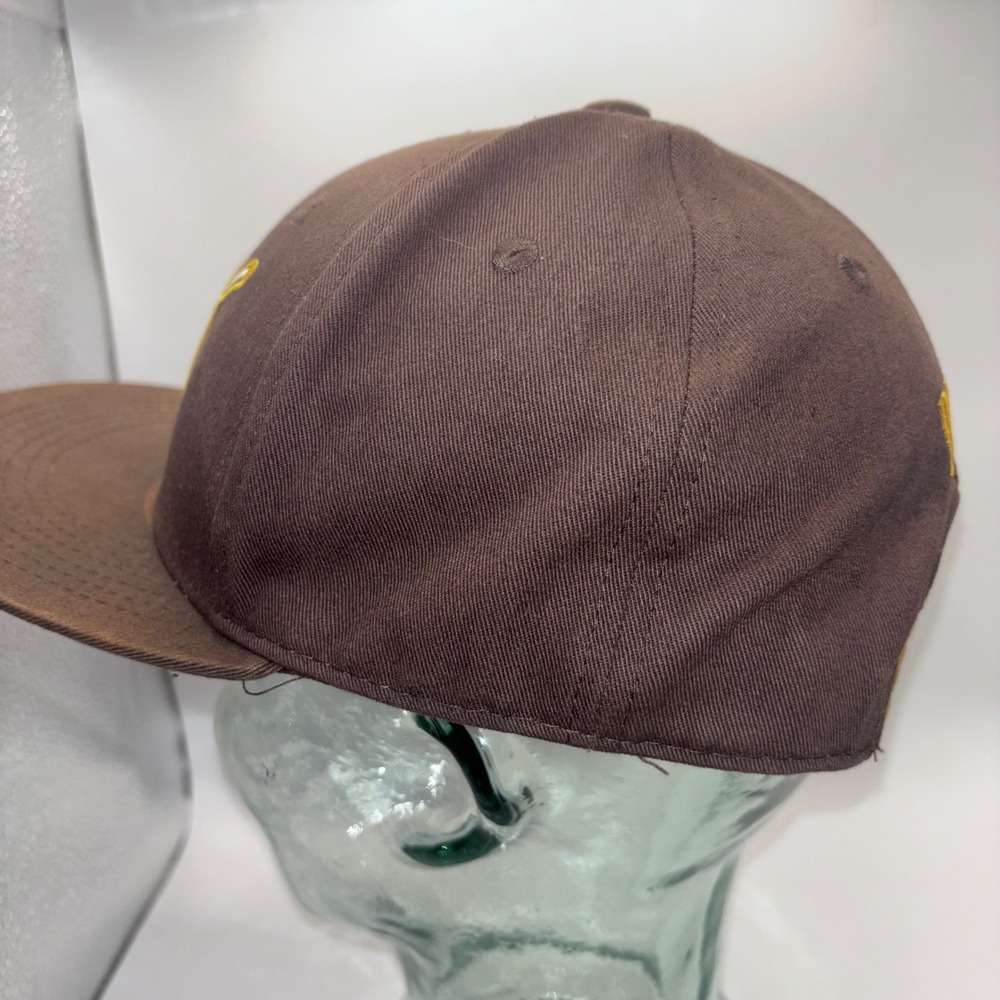 Vtg Melonwear San Diego Padres Swinging Friar Snapback Hat Brown Yellow MLB Cap - Picture 5 of 8